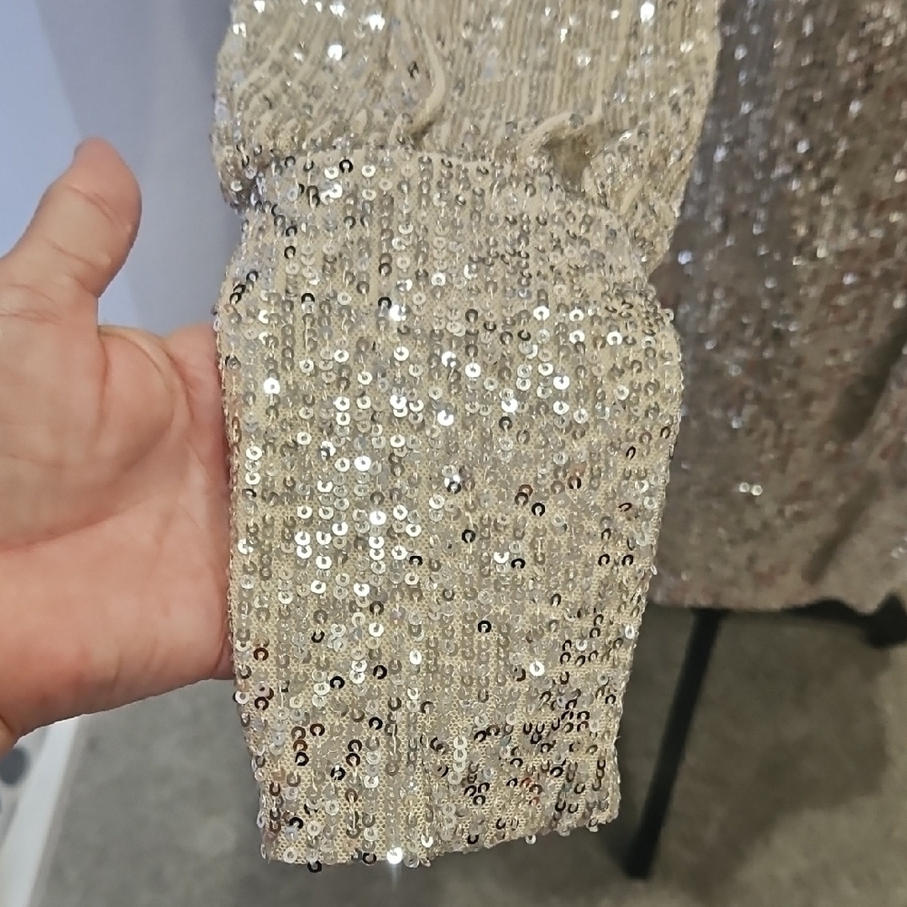 Gianni Bini Silver Sparkle Date Night Girls Night Fabulous Dress - Picture 5 of 12